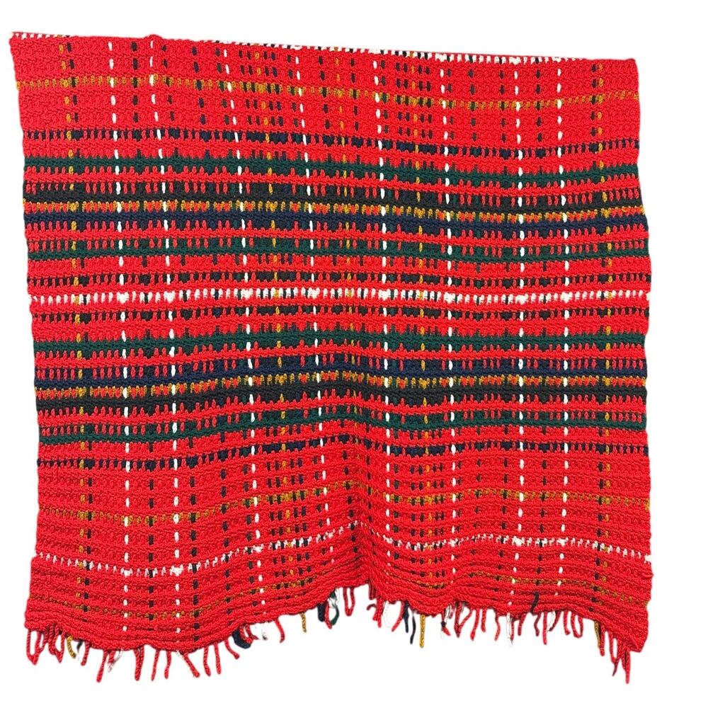 Plaid Vintage Blanket Large Red Winter Cozy Christmas Holiday Lampoon Caroling